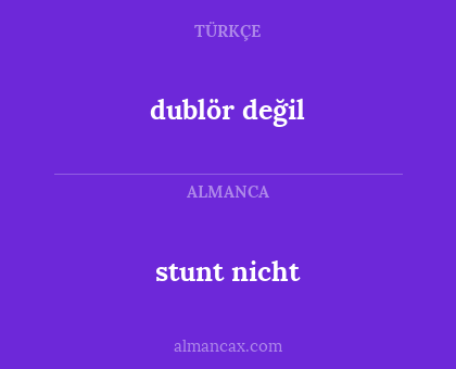 dublör değil - stunt nicht