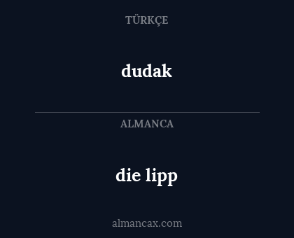 die lipp - dudak