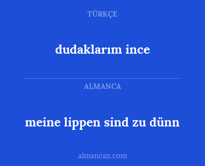 meine lippen sind zu dünn - dudaklarım ince