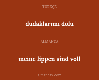 dudaklarımı dolu - meine lippen sind voll