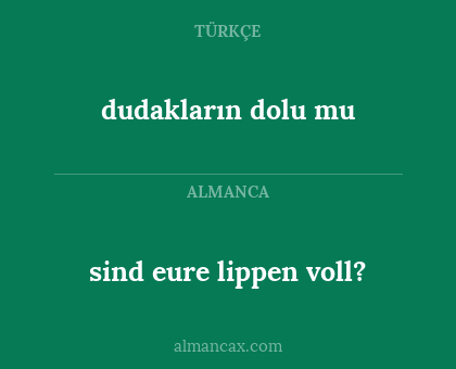 dudakların dolu mu - sind eure lippen voll?