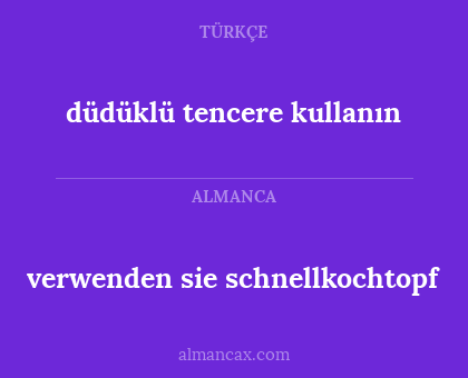 düdüklü tencere kullanın - verwenden sie schnellkochtopf