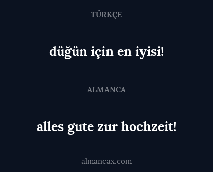 düğün için en iyisi! - alles gute zur hochzeit!