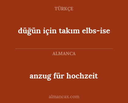 anzug für hochzeit - düğün için takım elbs-ise