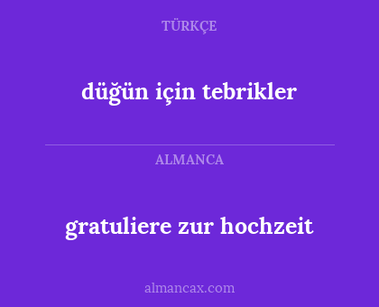 düğün için tebrikler - gratuliere zur hochzeit