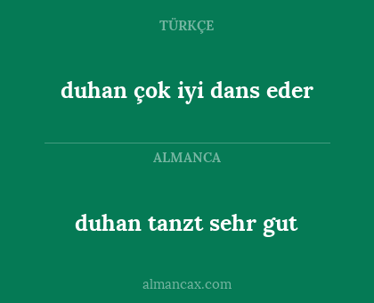 duhan çok iyi dans eder - duhan tanzt sehr gut