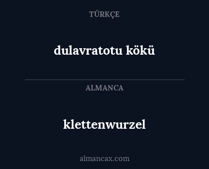 klettenwurzel - dulavratotu kökü