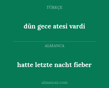 dün gece atesi vardi - hatte letzte nacht fieber