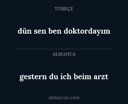 dün sen ben doktordayım - gestern du ich beim arzt
