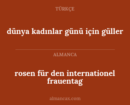 rosen für den internationel frauentag - dünya kadınlar günü için güller