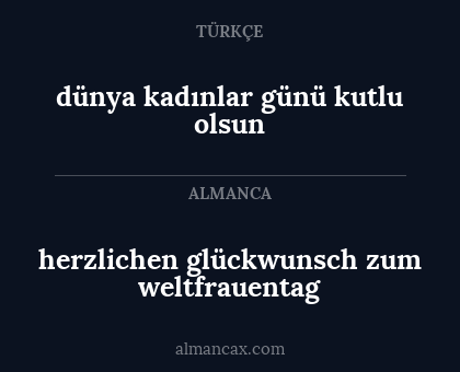 herzlichen glückwunsch zum weltfrauentag - dünya kadınlar günü kutlu olsun