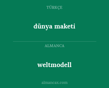 weltmodell - dünya maketi