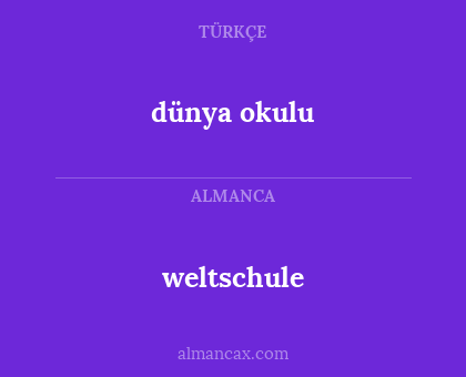 dünya okulu - weltschule