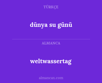 weltwassertag - dünya su günü