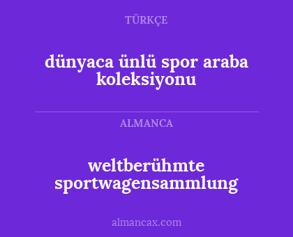 weltberühmte sportwagensammlung - dünyaca ünlü spor araba koleksiyonu