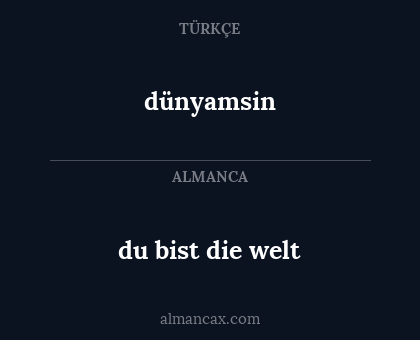 dünyamsin - du bist die welt