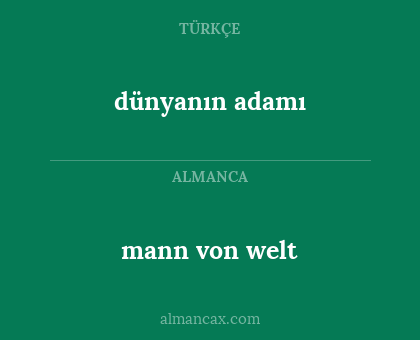 mann von welt - dünyanın adamı