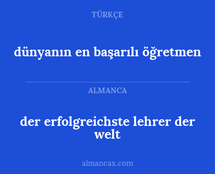 dünyanın en başarılı öğretmen - der erfolgreichste lehrer der welt