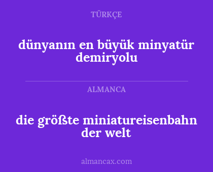 dünyanın en büyük minyatür demiryolu - die größte miniatureisenbahn der welt