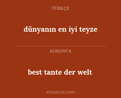 best tante der welt - dünyanın en iyi teyze