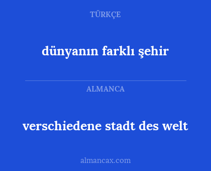 dünyanın farklı şehir - verschiedene stadt des welt