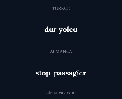 stop-passagier - dur yolcu
