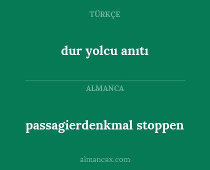 passagierdenkmal stoppen - dur yolcu anıtı