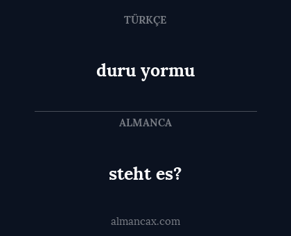 duru yormu - steht es?