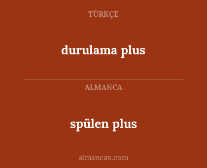 durulama plus - spülen plus