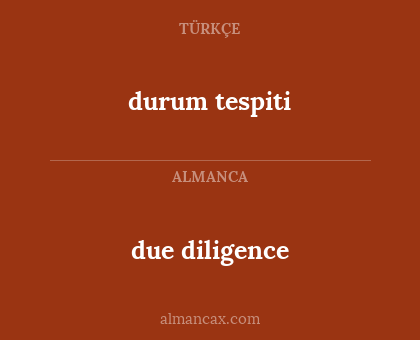 durum tespiti - due diligence
