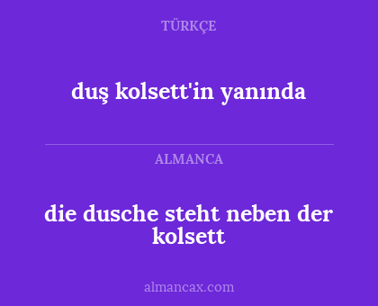 die dusche steht neben der kolsett - duş kolsett'in yanında