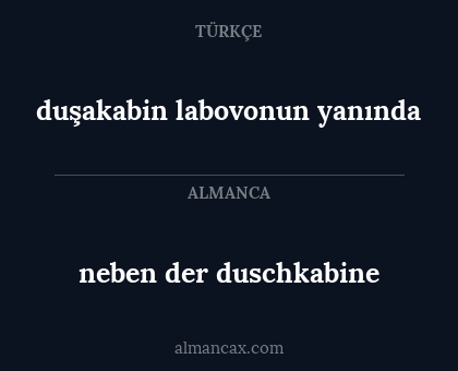 neben der duschkabine - duşakabin labovonun yanında