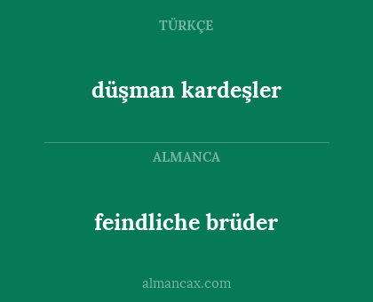 düşman kardeşler - feindliche brüder