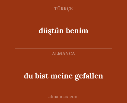 düştün benim - du bist meine gefallen