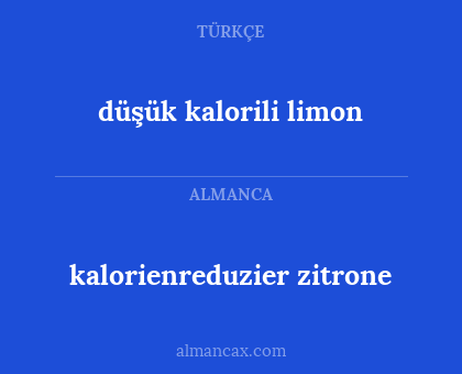 kalorienreduzier zitrone - düşük kalorili limon