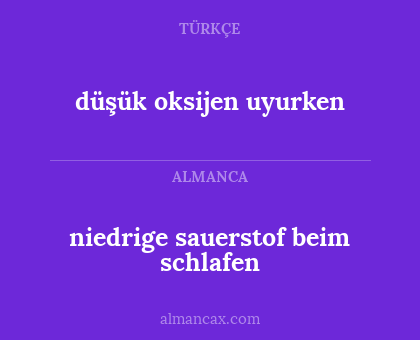 niedrige sauerstof beim schlafen - düşük oksijen uyurken