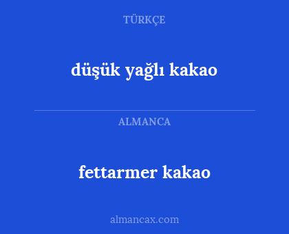 düşük yağlı kakao - fettarmer kakao