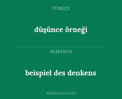 düşünce örneği - beispiel des denkens