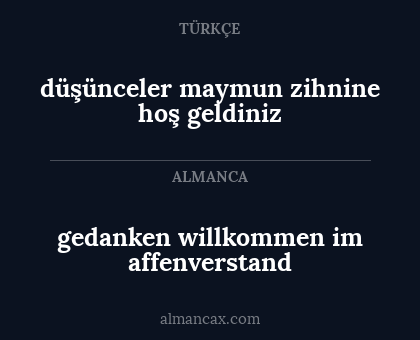 düşünceler maymun zihnine hoş geldiniz - gedanken willkommen im affenverstand