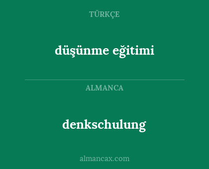 denkschulung - düşünme eğitimi