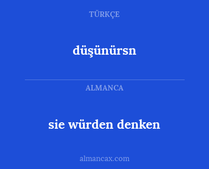 düşünürsn - sie würden denken