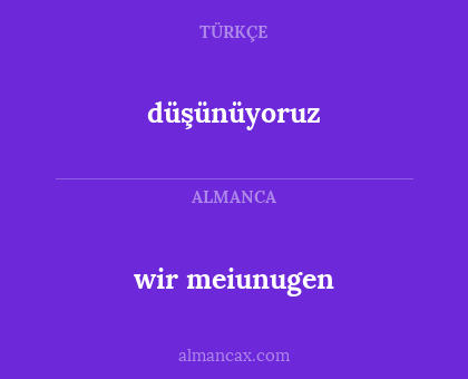 wir meiunugen - düşünüyoruz