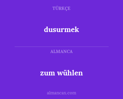 dusurmek - zum wühlen