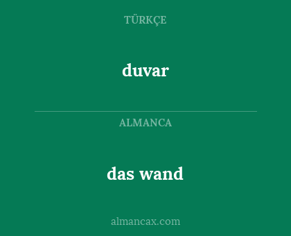 das wand - duvar