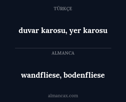 wandfliese, bodenfliese - duvar karosu, yer karosu