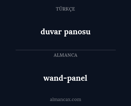 wand-panel - duvar panosu