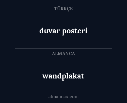 duvar posteri - wandplakat