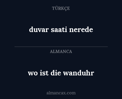 duvar saati nerede - wo ist die wanduhr