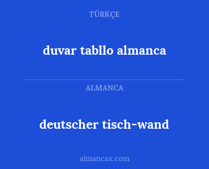 duvar tabllo almanca - deutscher tisch-wand