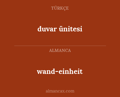 wand-einheit - duvar ünitesi